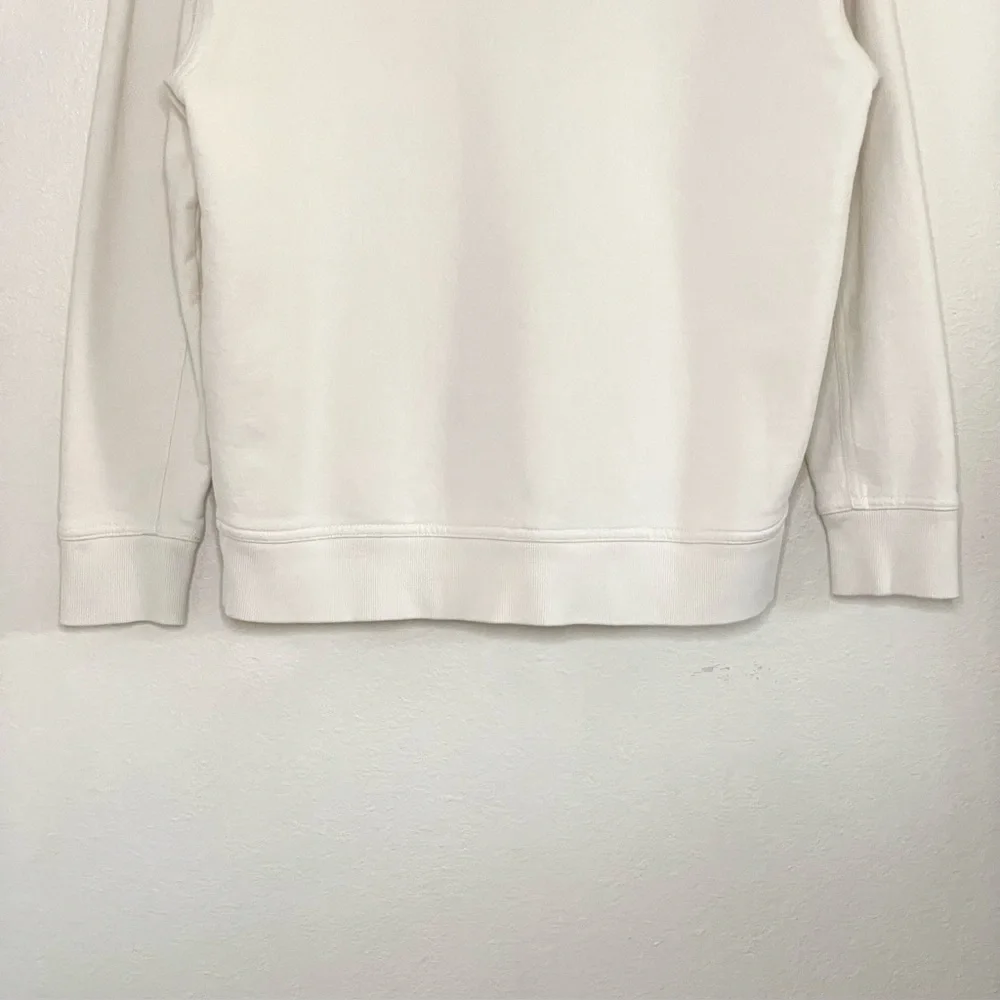Vince French Terry Oversized Cardigan V Neck Button Front Sweater Bone XXS